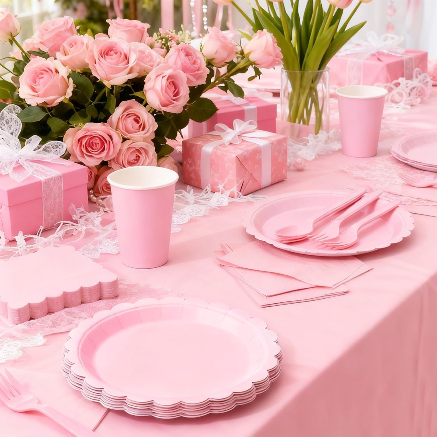 Oigco pink spoons ideal for desserts and beverages