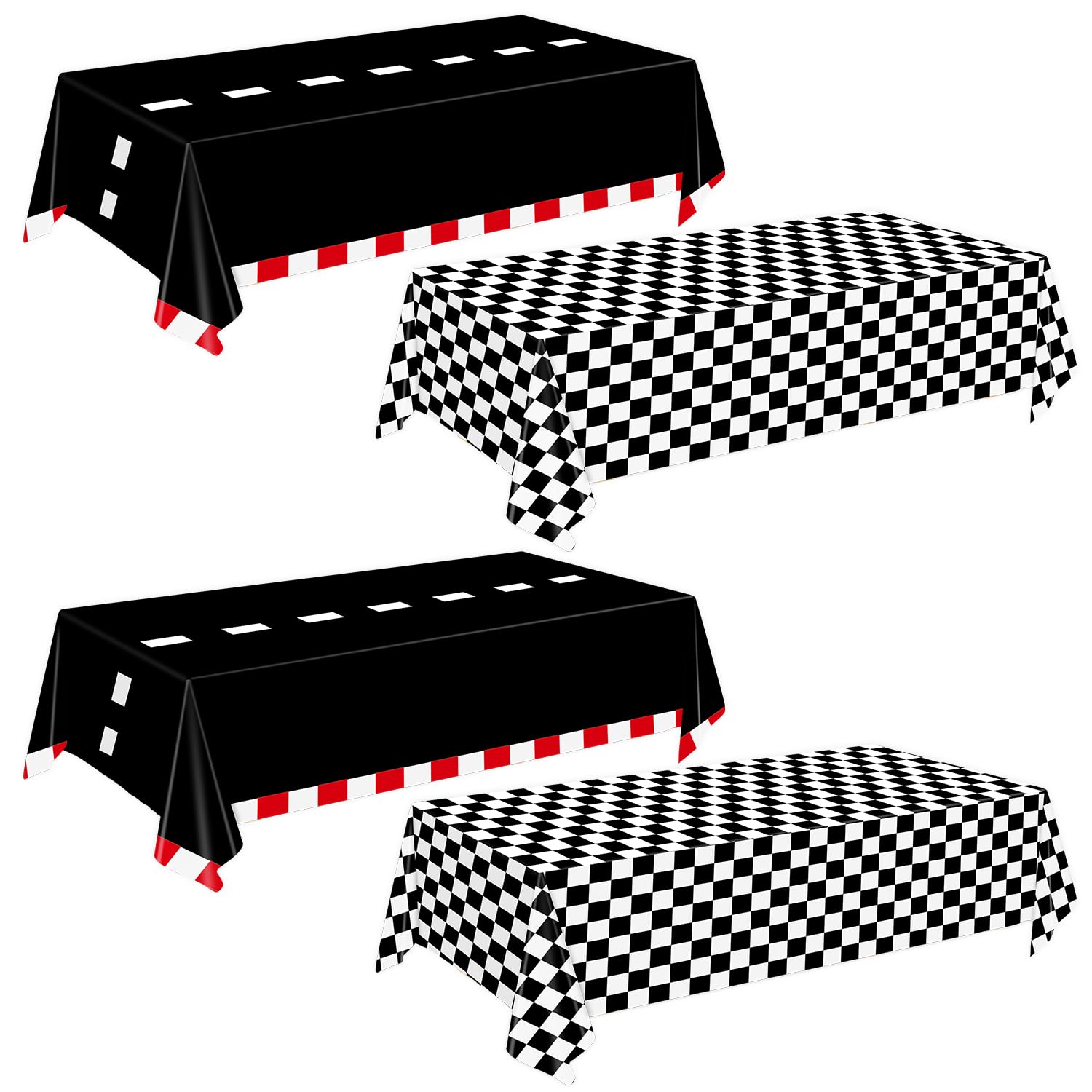 Oigco racing car tablecloth with checkered pattern protects surfaces at parties