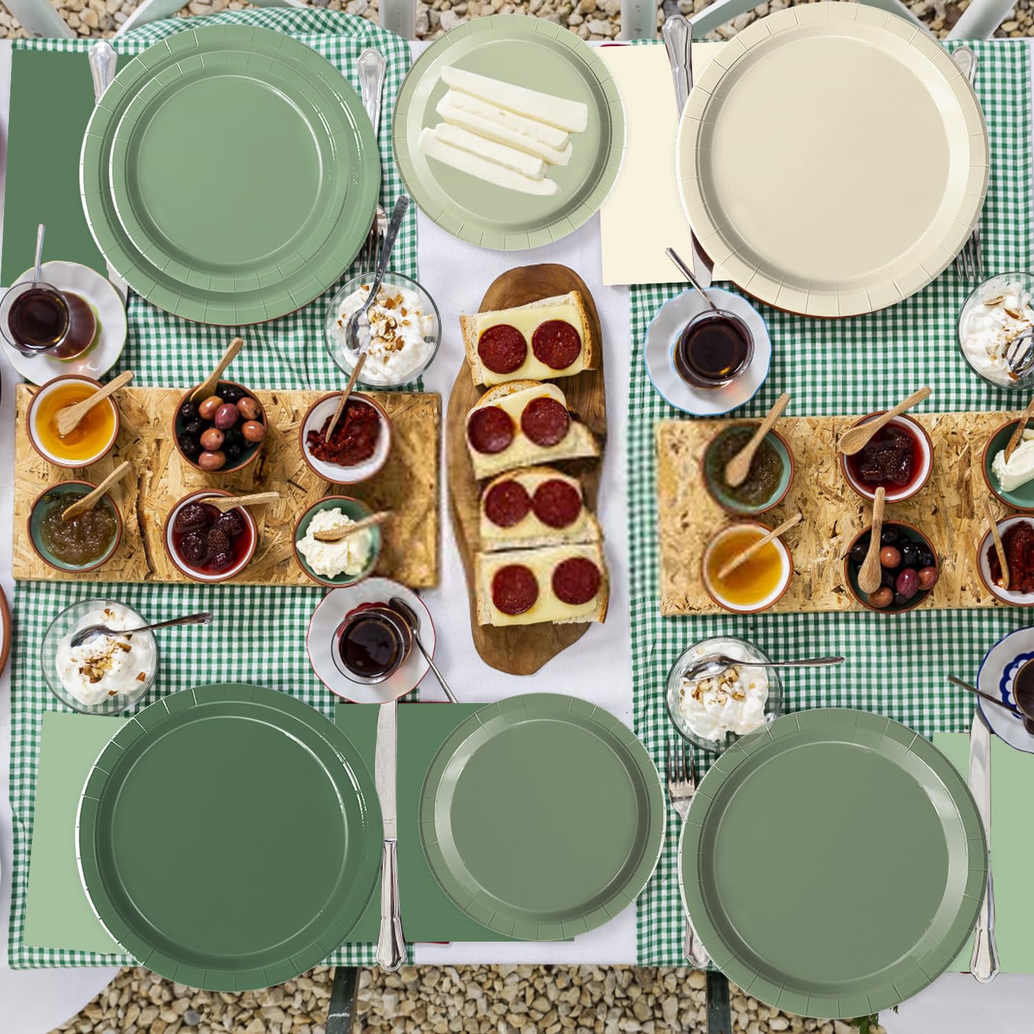 Oigco sage green napkins provide quick, stylish cleanup after meals