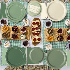 Oigco sage green napkins provide quick, stylish cleanup after meals
