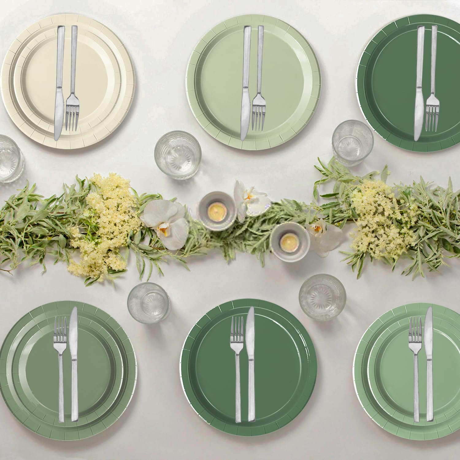 Oigco wedding sage green decor offers elegant cohesion for reception tables