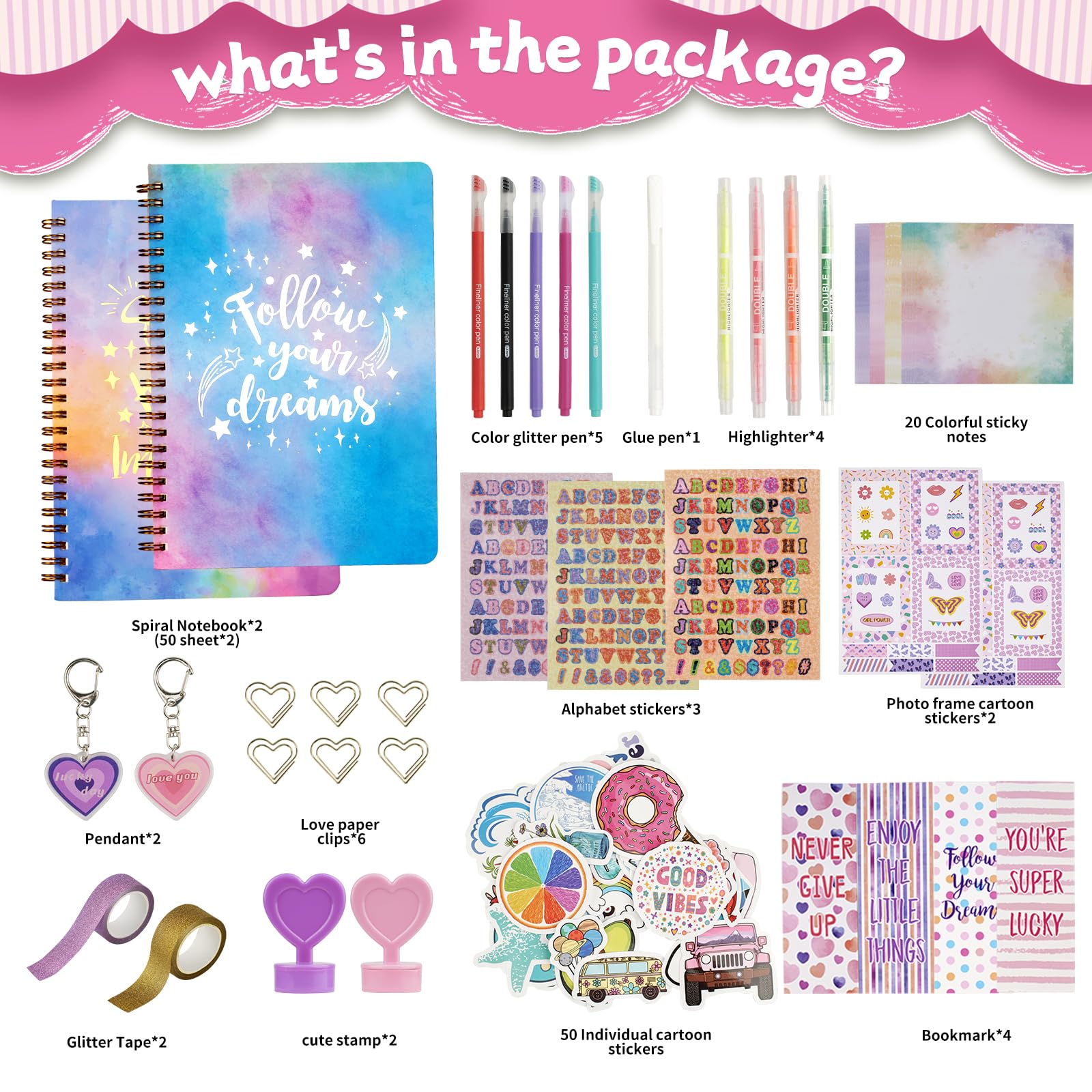 OIHEW stickers and decor enhance diary and scrapbook pages