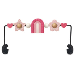 Oiibid baby bouncer toy bar rainbow with rotating figures for visual engagement.