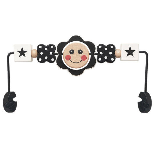 Oiibid Baby Bouncer Toy Bar with rotating wooden figures captivates newborns and supports early visual tracking.