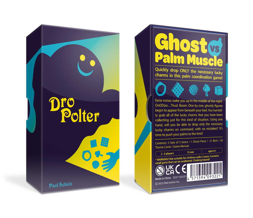 Oink Games DroPolter card stack fanned to show ghost symbols for fast pattern recognition benefit
