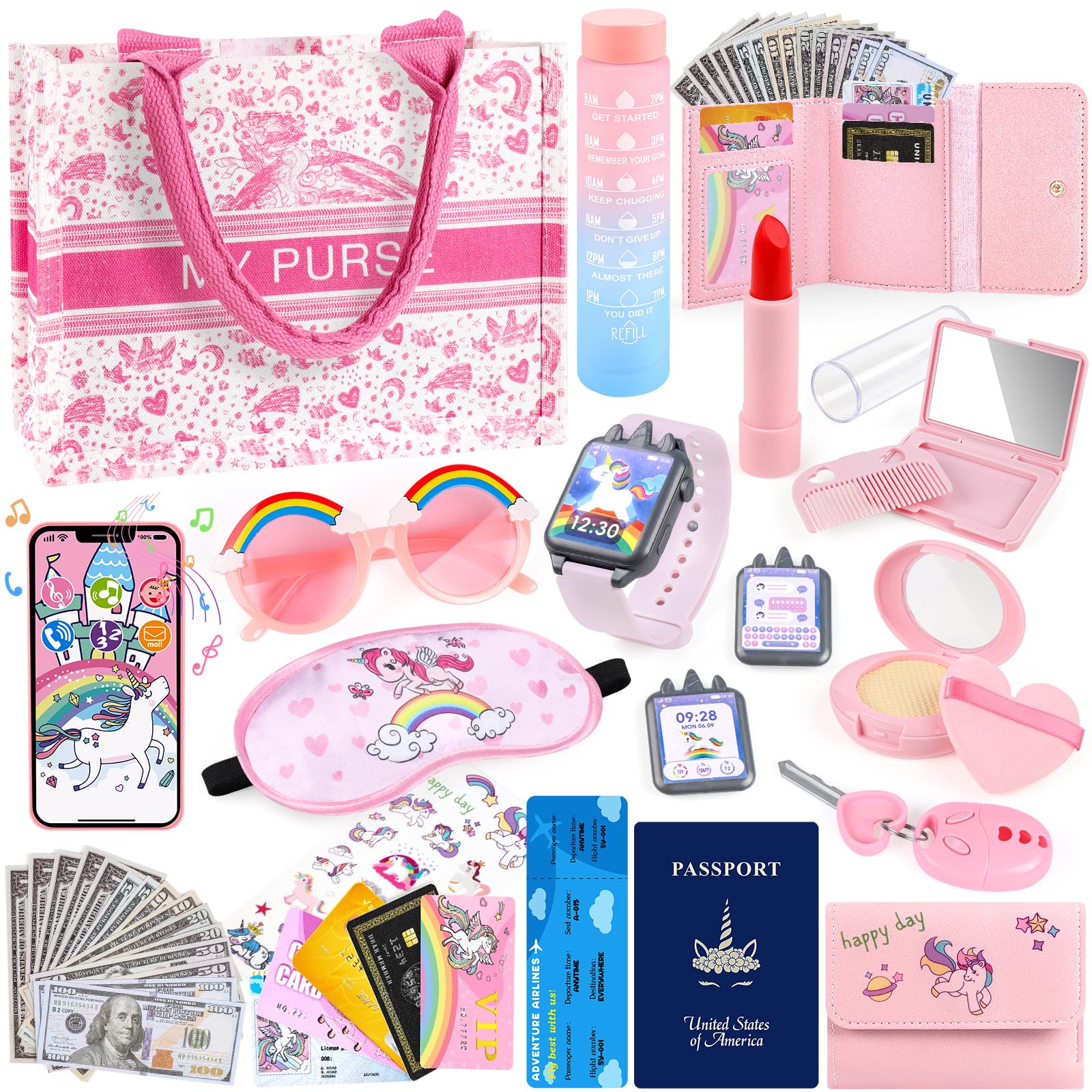 Oisacirg Play Purse with handbag and pretend makeup sparks imaginative play