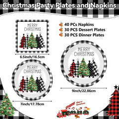 Oitnlaughter buffalo plaid tree plates 9in ideal for main courses and gatherings