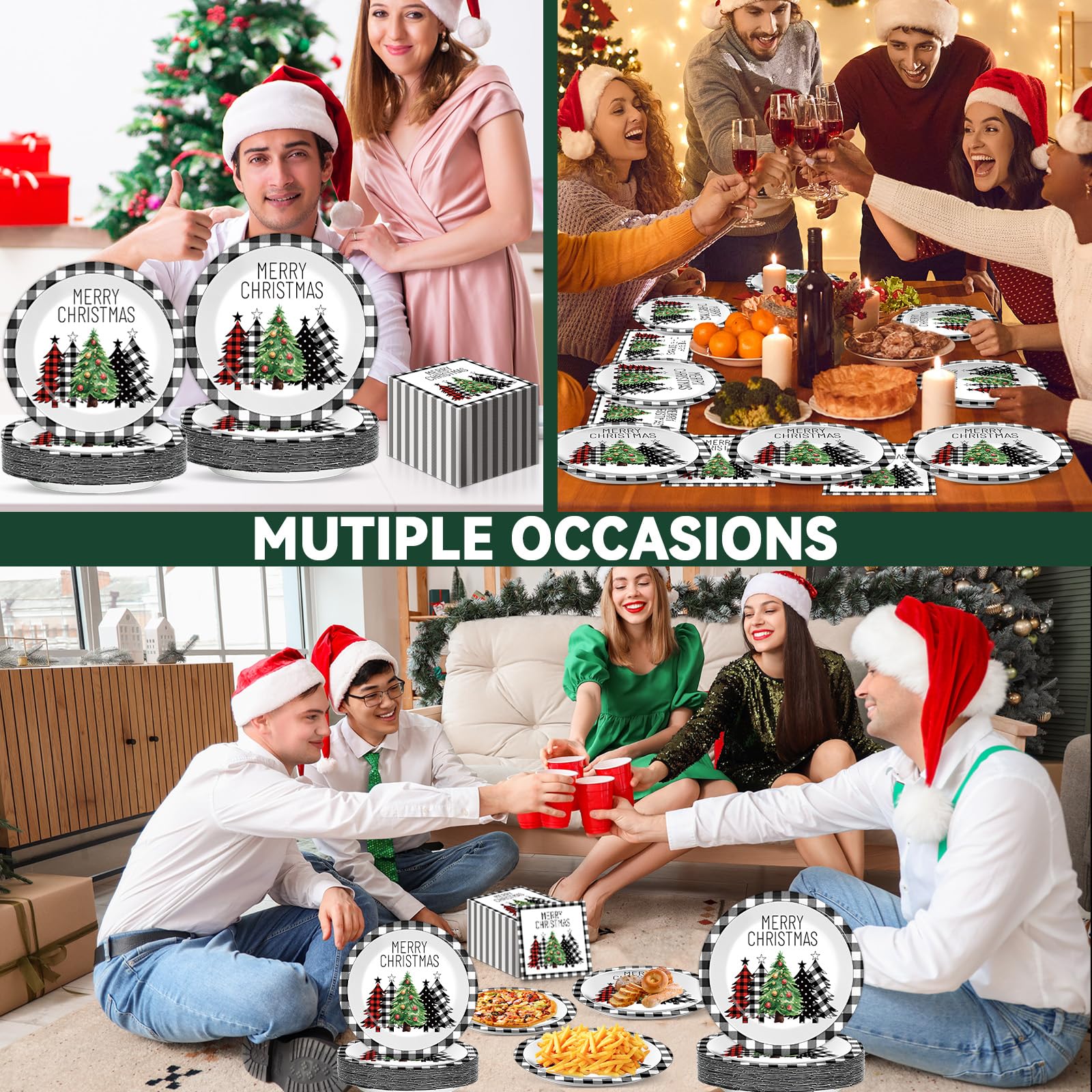 Oitnlaughter disposable dinnerware set for quick cleanup after celebrations