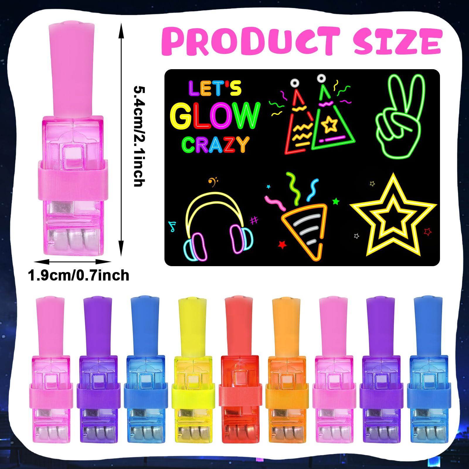 Oitnlaughter Neon pattern designs showcase eight vibrant options for celebrations.