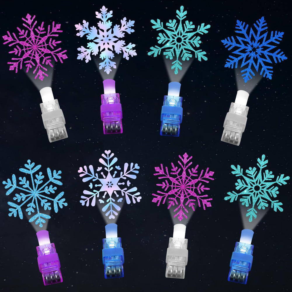 Oitnlaughter snowflake LED finger light design A, a festive winter party favor.