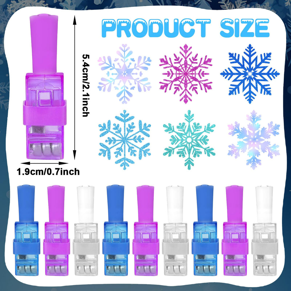 Oitnlaughter snowflake LED finger light design B, glow-in-the-dark fun for birthdays.