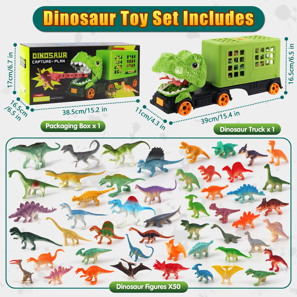Oiuros 50 hand-painted PVC dinosaurs provide diverse play options.