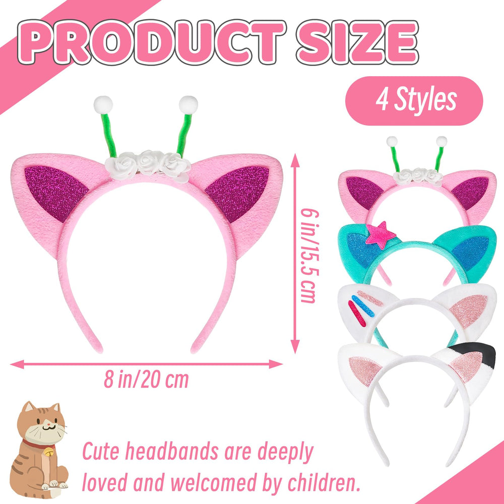 OJYUDD Cat Ears Headband Style 02, soft flannel ears for daily dress-up