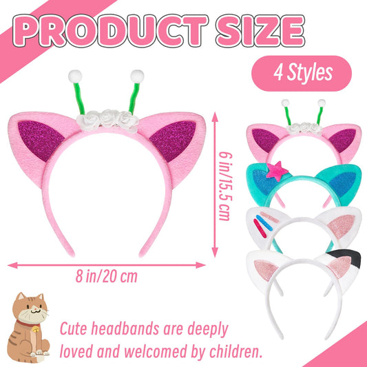 OJYUDD Cat Ears Headband Style 02, soft flannel ears for daily dress-up
