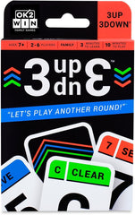 Ok2Win 3UP 3DOWN box front with colorful cards for quick family fun.
