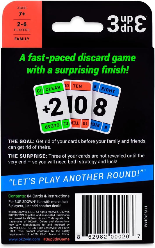 Ok2Win 3UP 3DOWN on table during a lively family game night.