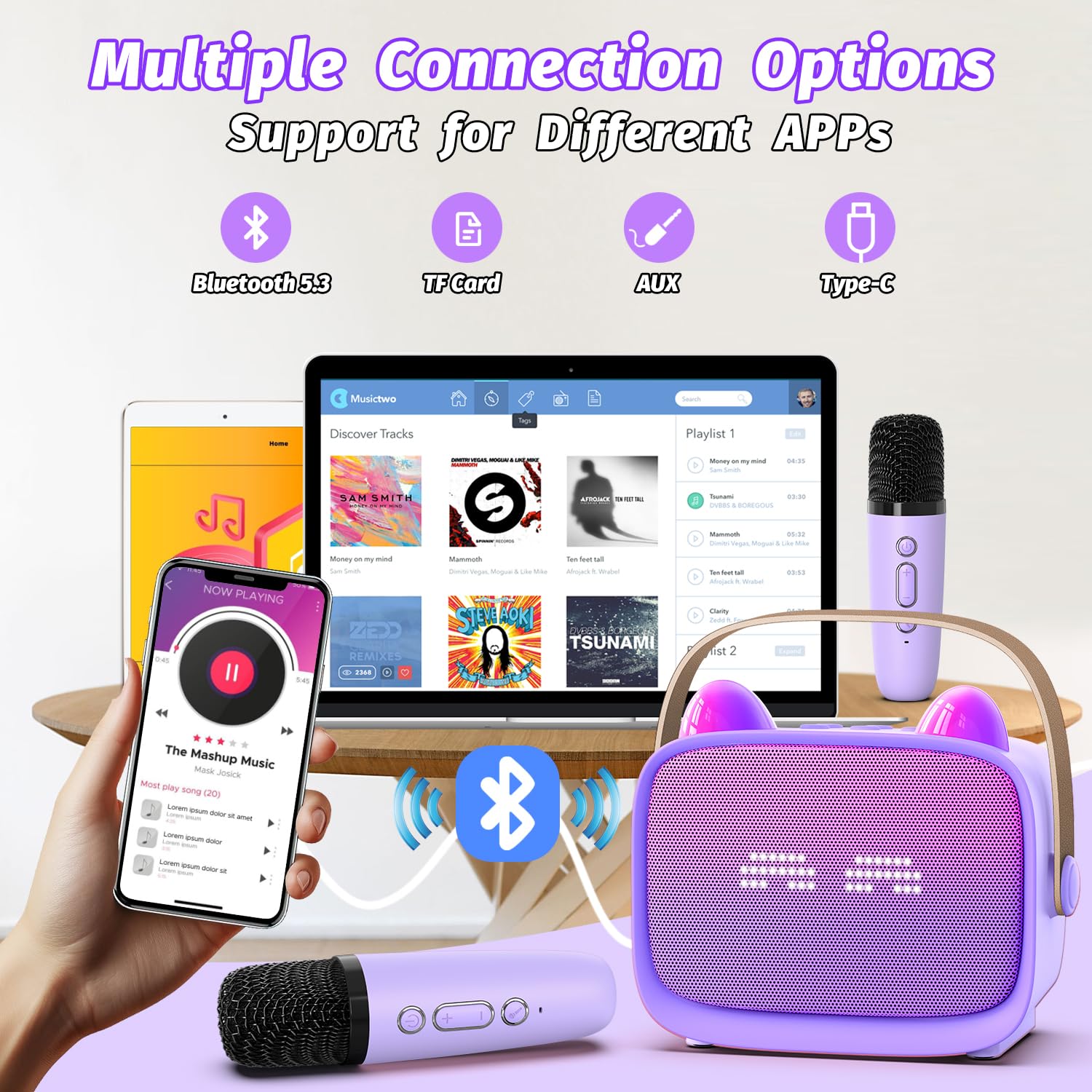 Okaloka Bluetooth 5.3 enables smooth wireless pairing.