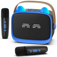 Okaloka mini karaoke machine blue front view for travel singing