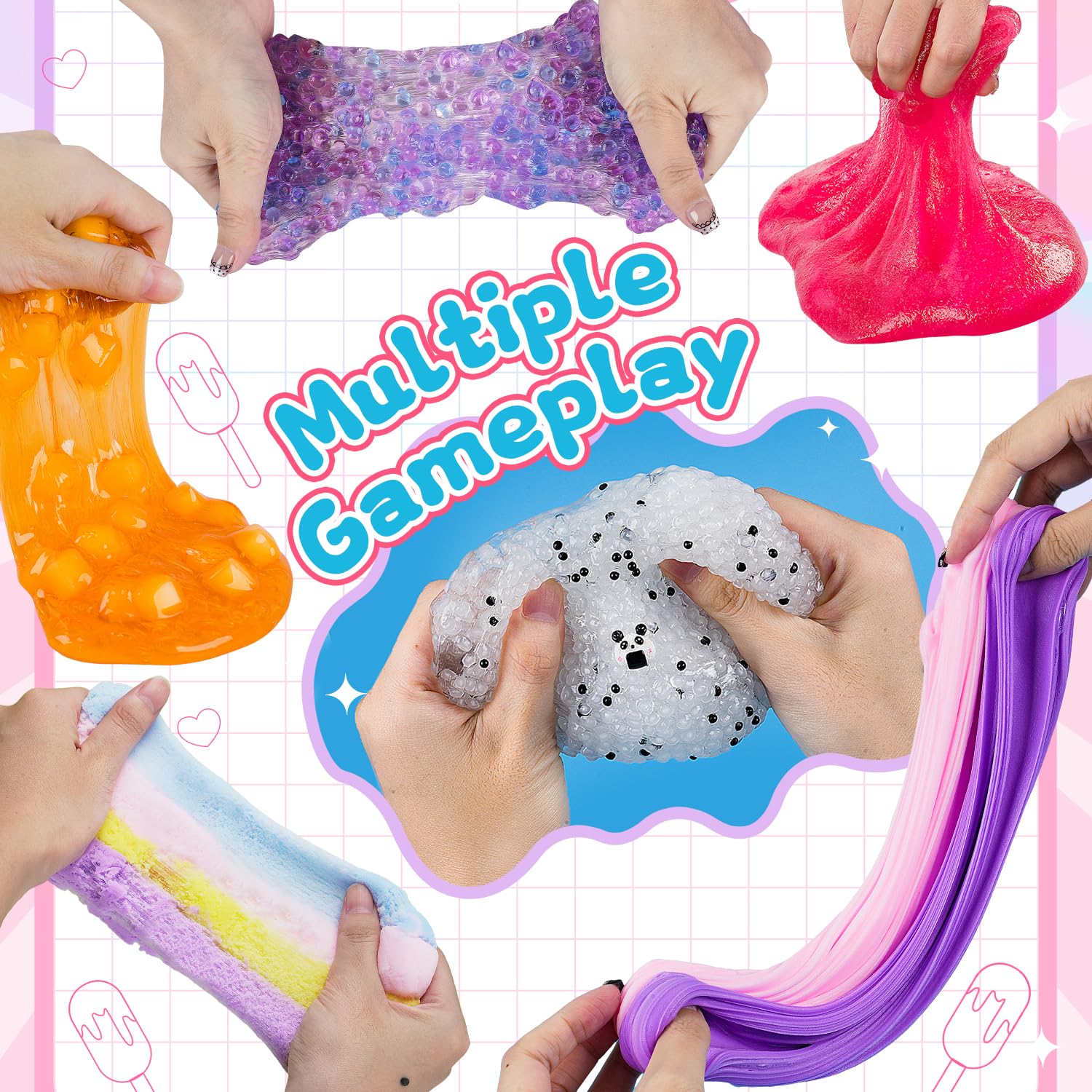 Okaybee Clear slime jar showing crystal clarity for color mixing