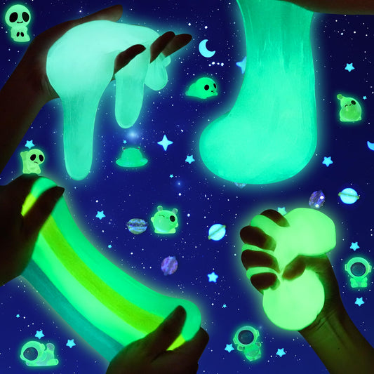 Okaybee Galaxy Adventure slime with alien charm sparks pretend missions.