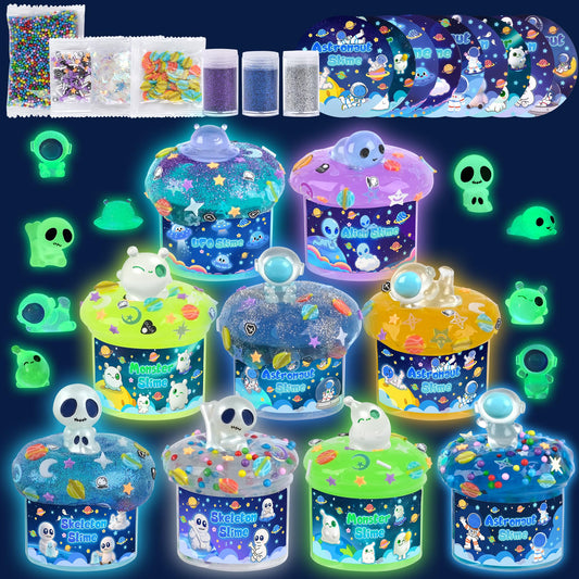 Okaybee Galaxy Adventure slime with astronaut charm for space-themed play and fine motor fun.