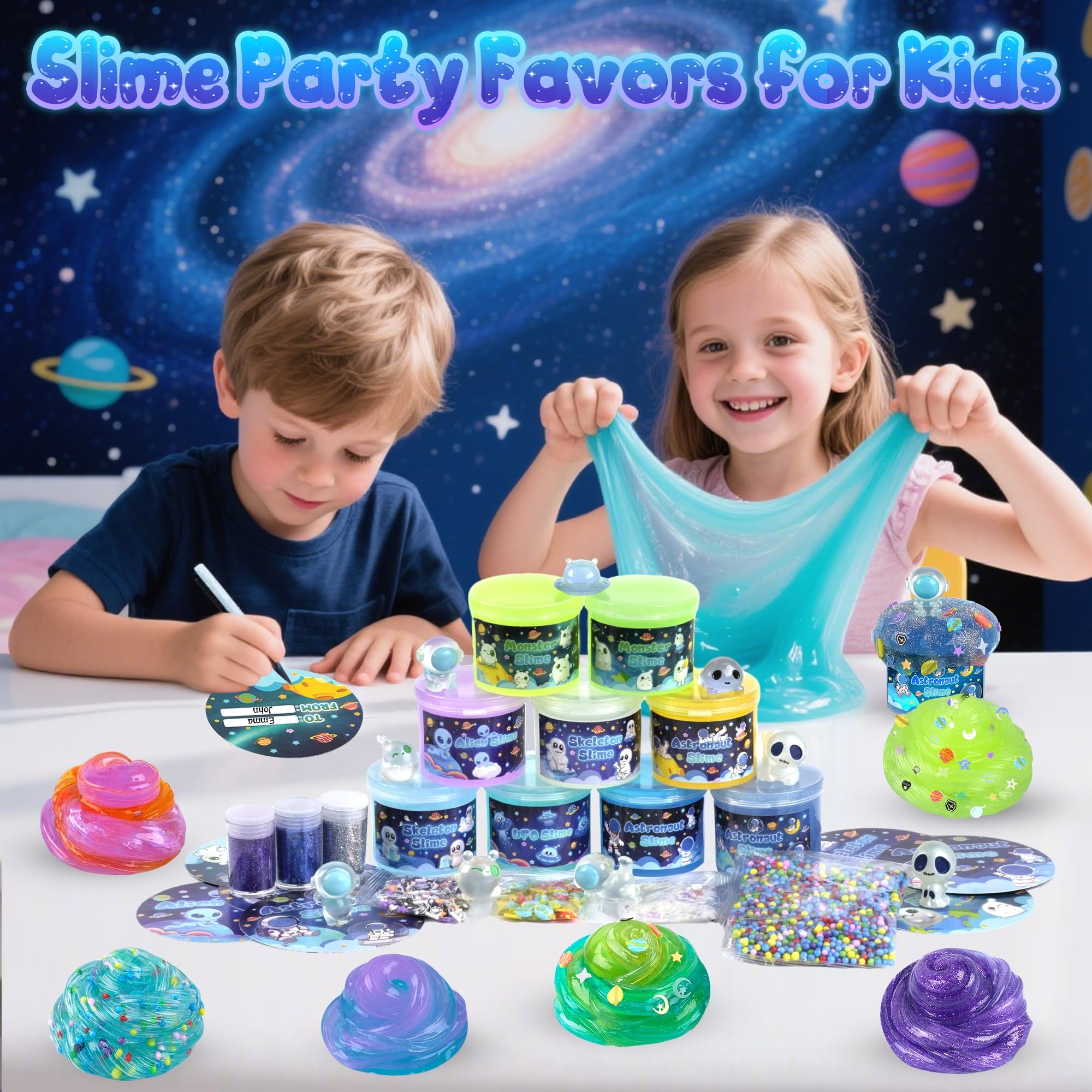 Okaybee Galaxy Adventure slime foam beads offer tactile squeezing and sculpture ideas.