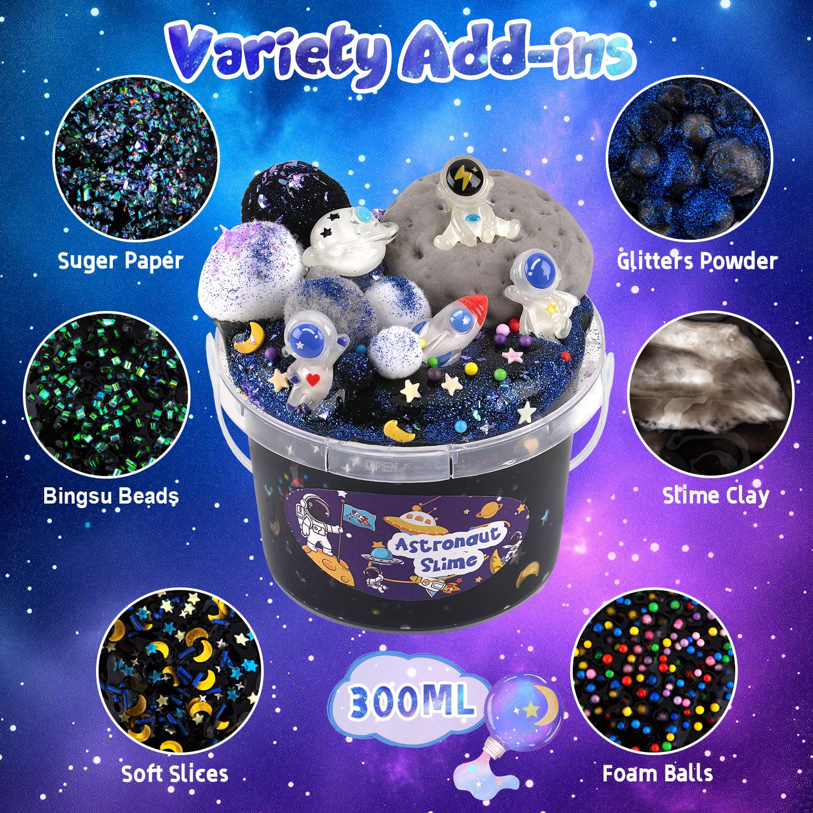Okaybee kid enjoying creative slime play with galaxy colors