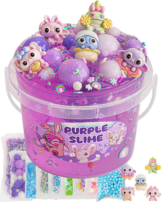 Okaybee Purple Slime Kit with vibrant color for sensory play.