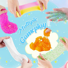 Okaybee slime blue foam slime with airy bubbles and stretch