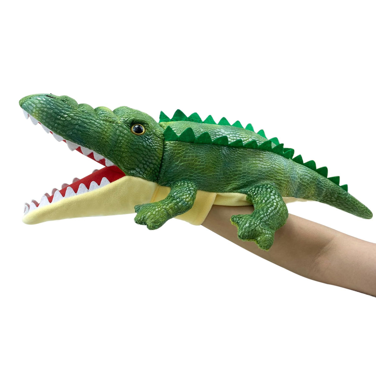 Okegztoa crocodile puppet with movable mouth for dynamic storytelling