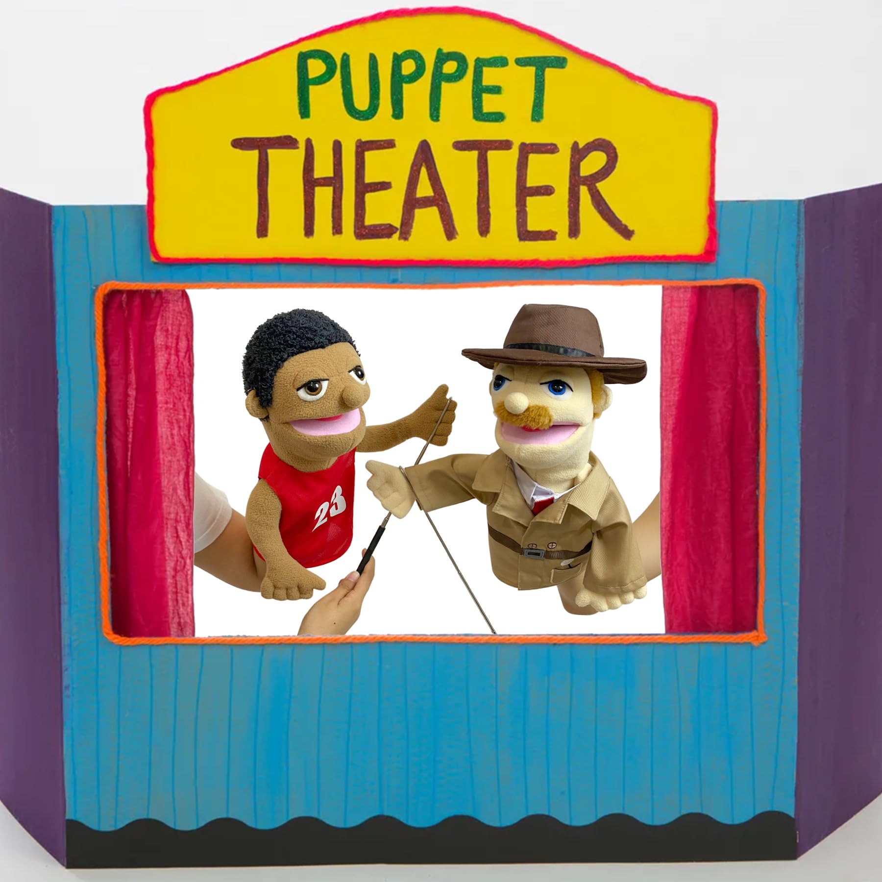 Okegztoa puppet with detachable clothing enables versatile outfits and dress-up.