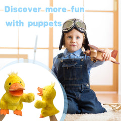 Okegztoa duck puppet hand-fit design for comfortable grip.