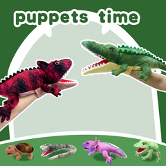Okegztoa lizard puppet featuring lifelike patterns for educational tales