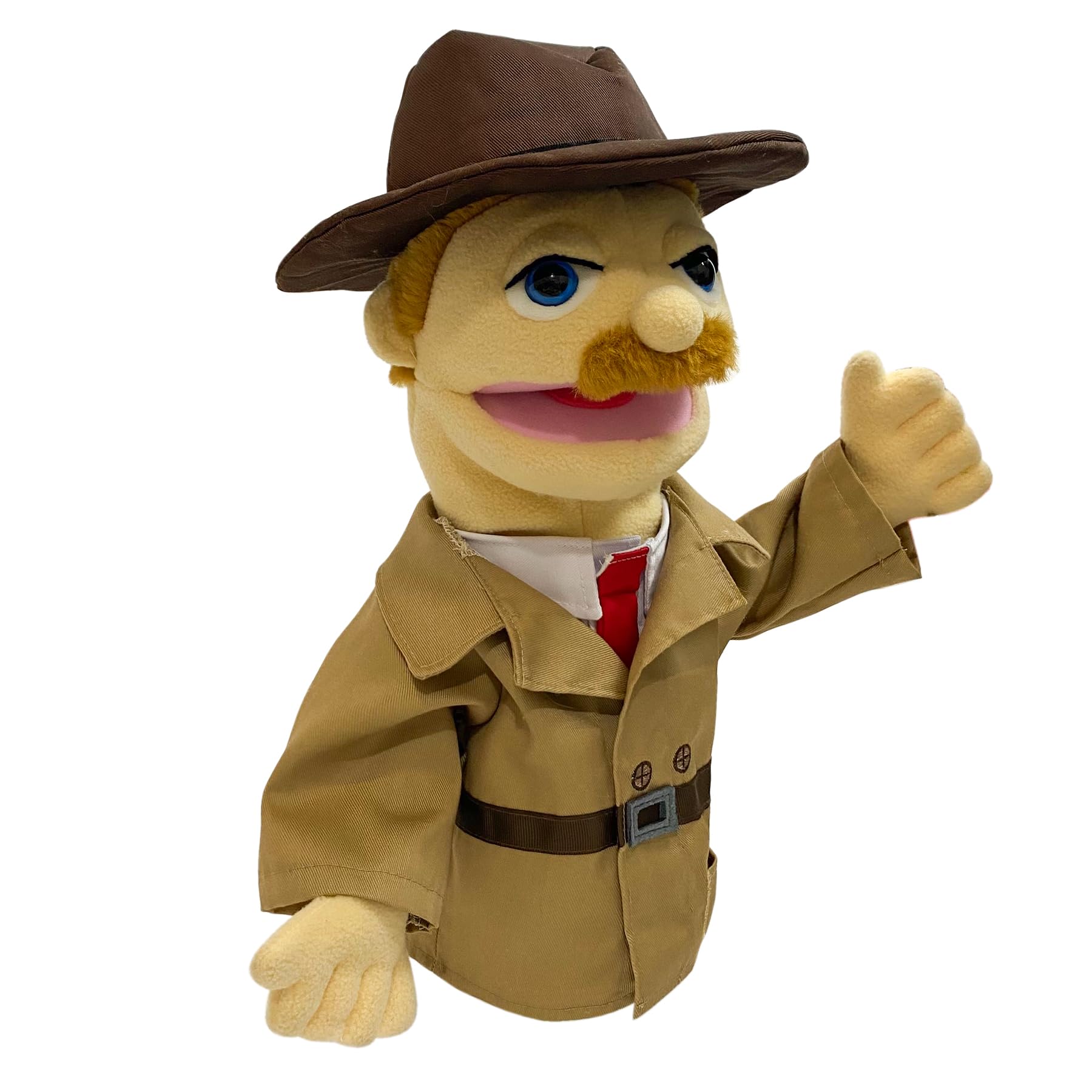 Okegztoa puppet with scalable control rod for precise, dynamic movements.
