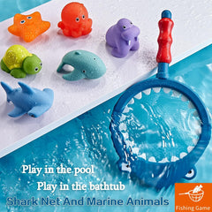 OKGIUGN shark fishing net and sea creatures invite lively bath adventures.