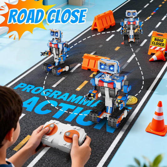 OKK remote-control robot in action demonstrating playful engineering exploration.
