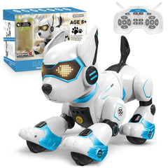 okk Robot Dog for kids with remote control and LED eyes for interactive play.