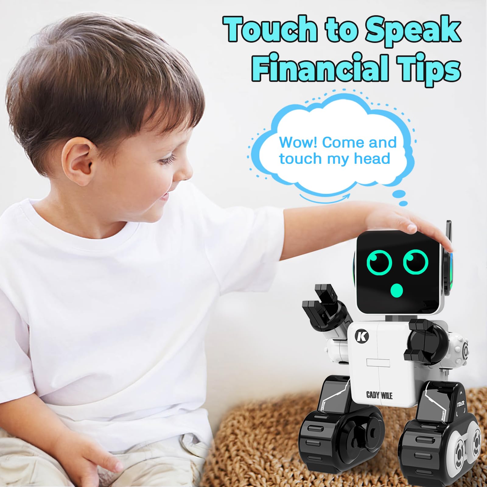 okk robot toy coin bank tray teaches playful saving habits