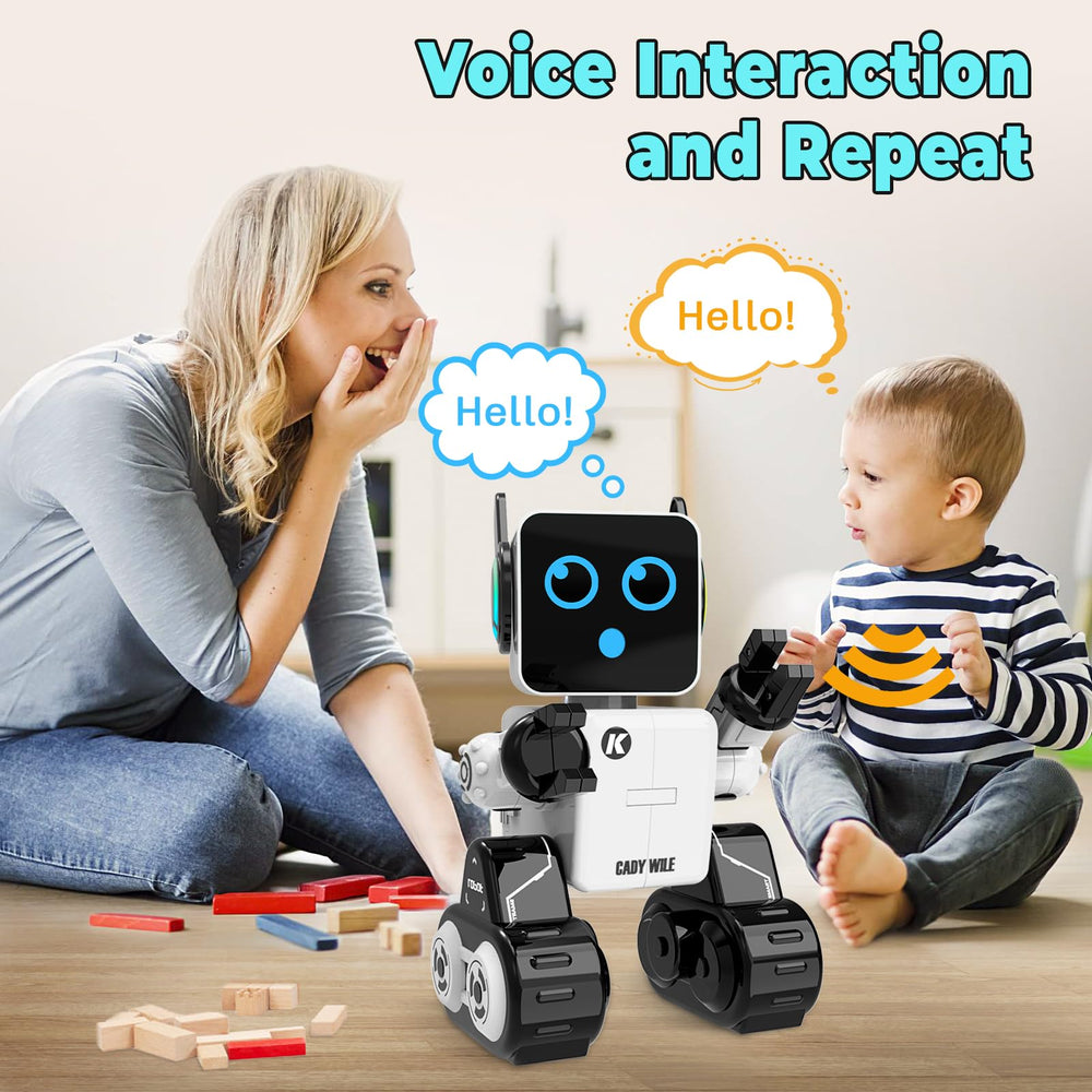 okk robot toy LED eyes light up during interactive play sessions