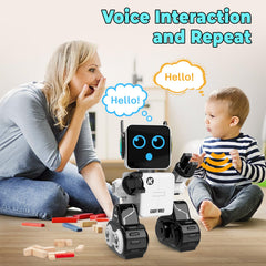 okk robot toy LED eyes light up during interactive play sessions