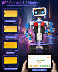 okk STEM robot toy remote control demonstrates easy directional movement and play.