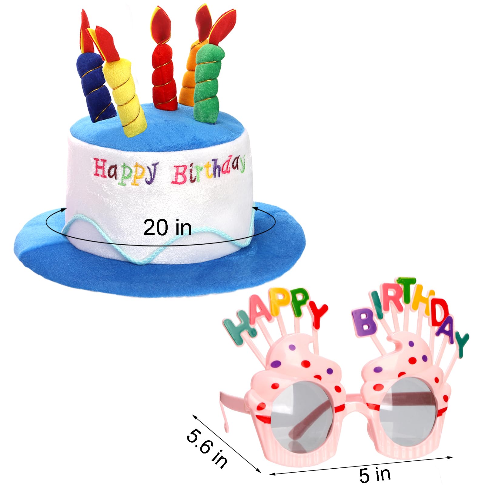 Okllen birthday hat candle detail adds a colorful party charm.