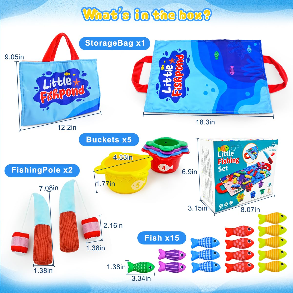 OKREVIEW 15 colorful fish boost color recognition and counting during play