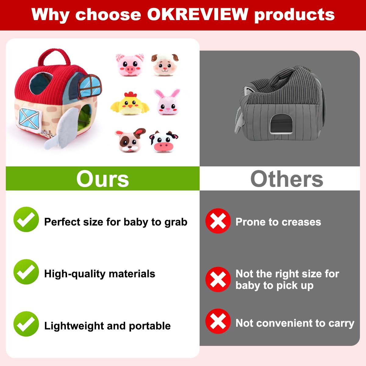 OKREVIEW portable barn with handle for easy transport