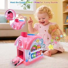 OKREVIEW plush puppy and puppy-car enhance tactile and imaginative play.
