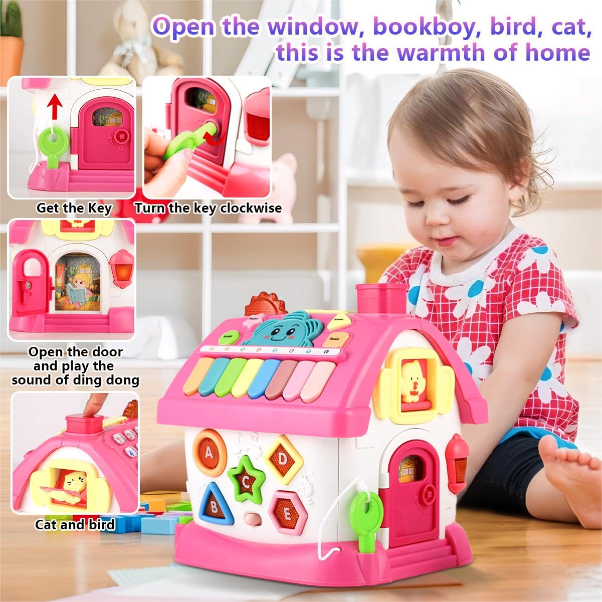 OKREVIEW shape and letter sorter helps toddlers learn basic concepts through sorting.