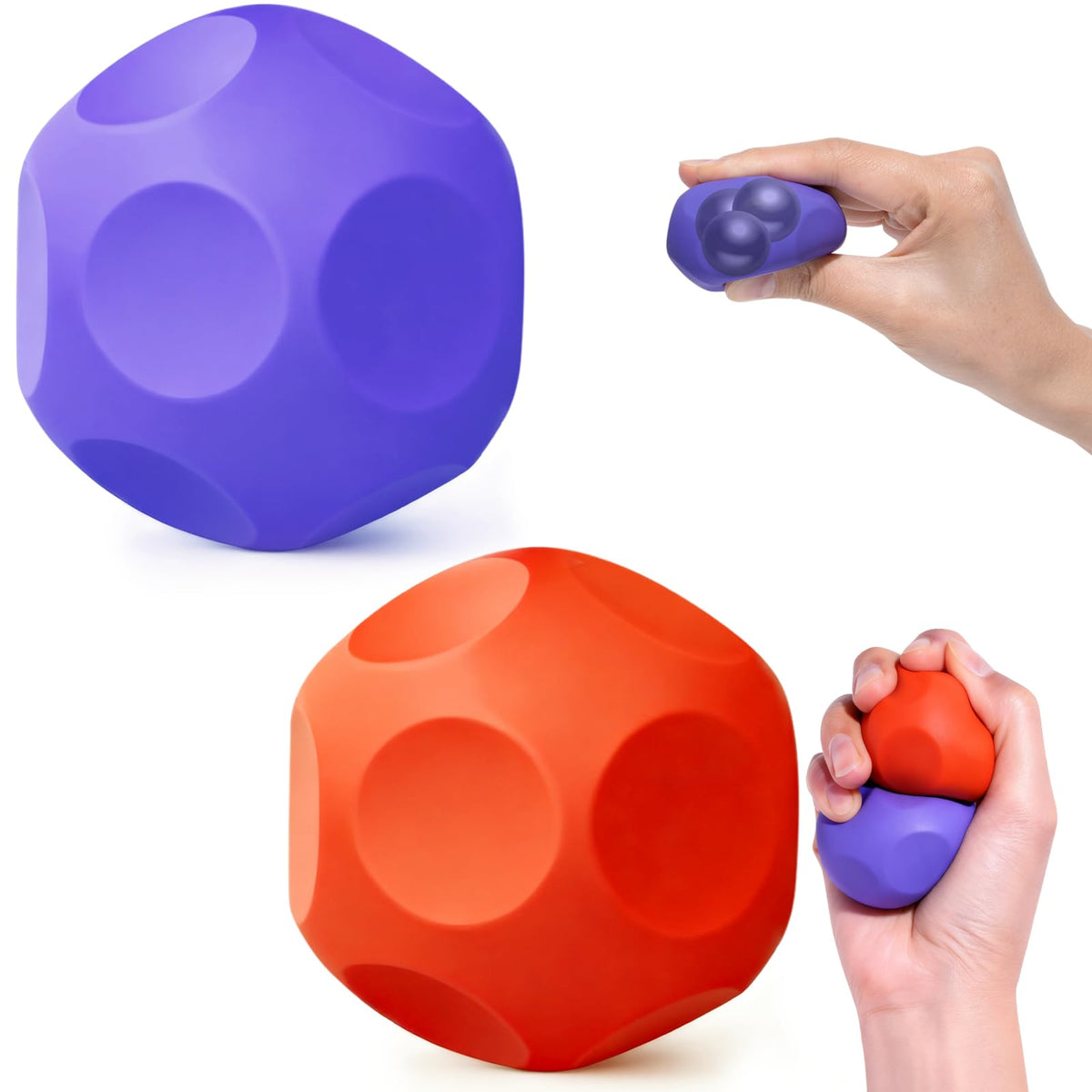 Olaivy sensory stress ball with polygon texture and bead core for calm focus