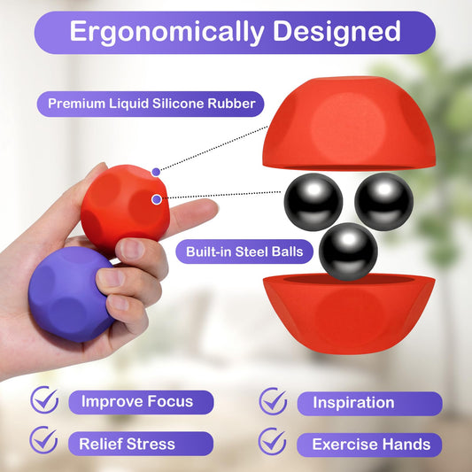Olaivy silicone stress ball showing inside beads for smooth rolling