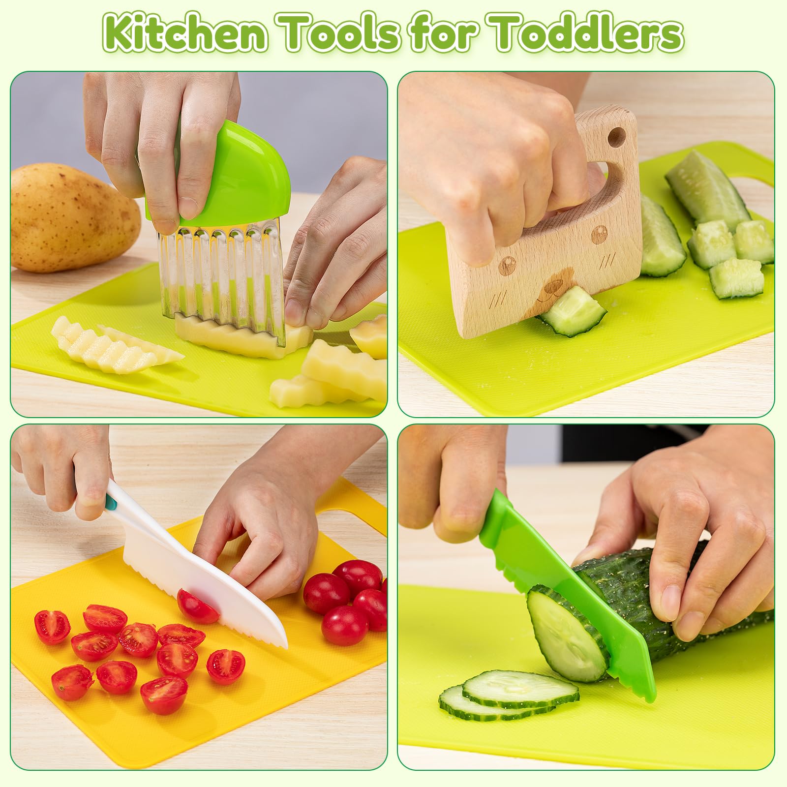 OLANRUN four press-style sandwich cutters add fun shapes for kid-friendly meals.