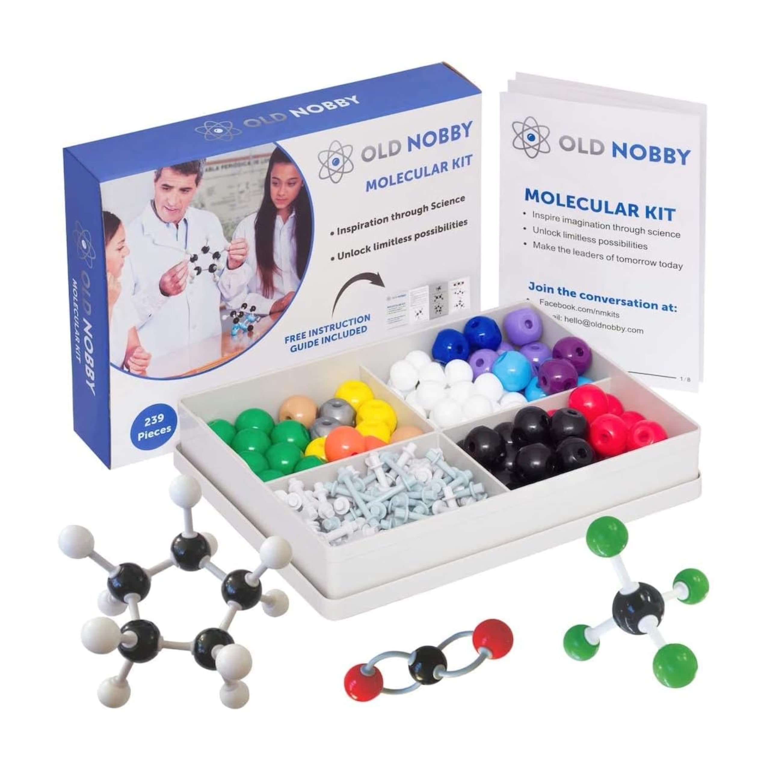 Old Nobby Lesson in Chemistry Model Kit—assembly-friendly pieces for clear structure visualization.